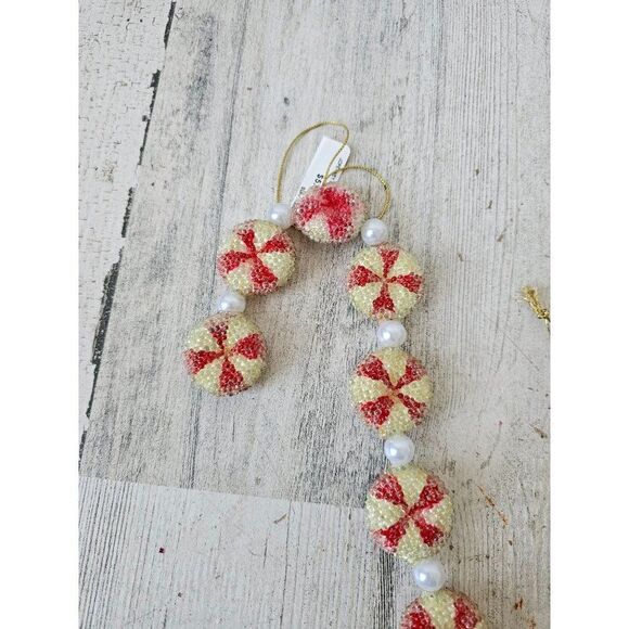 Peppermint candy cane vintage ornament sucker lollipop bear Xmas tree - Picture 3 of 9